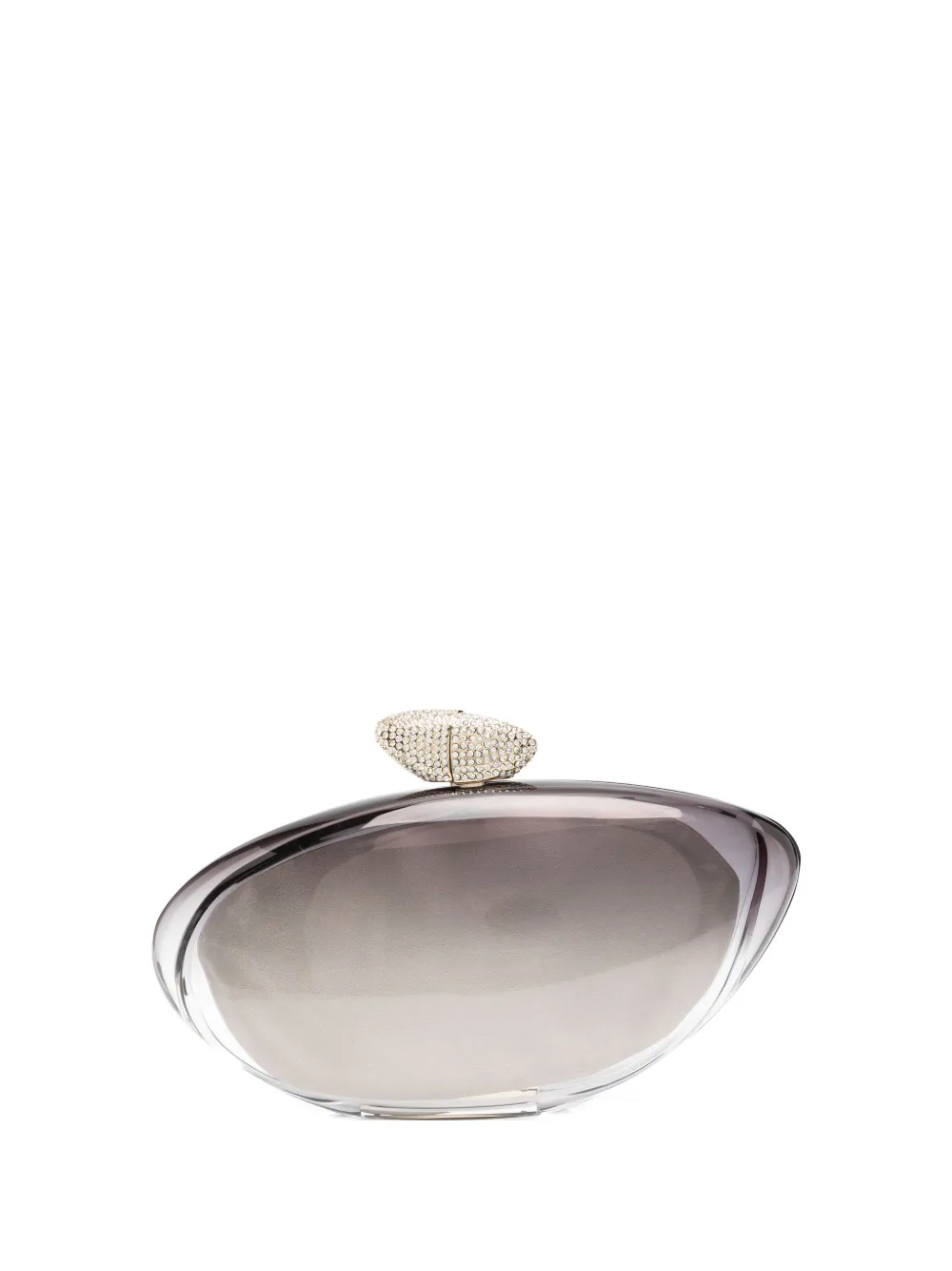 Benedetta Bruzziches Crystal-embellished Clutch Bag In Gray