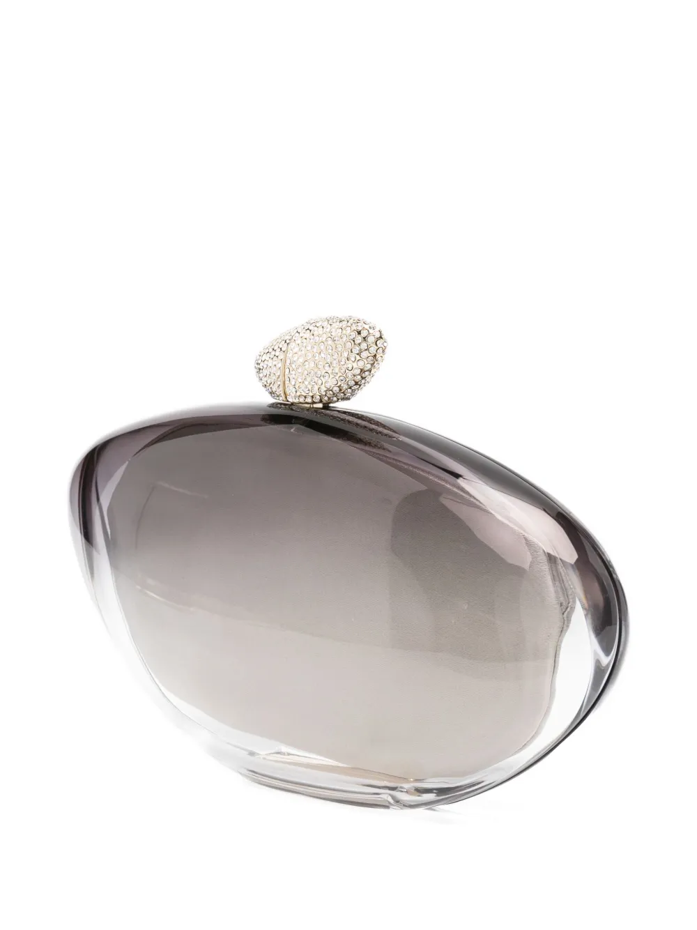 Benedetta Bruzziches Crystal-embellished Clutch Bag In Gray