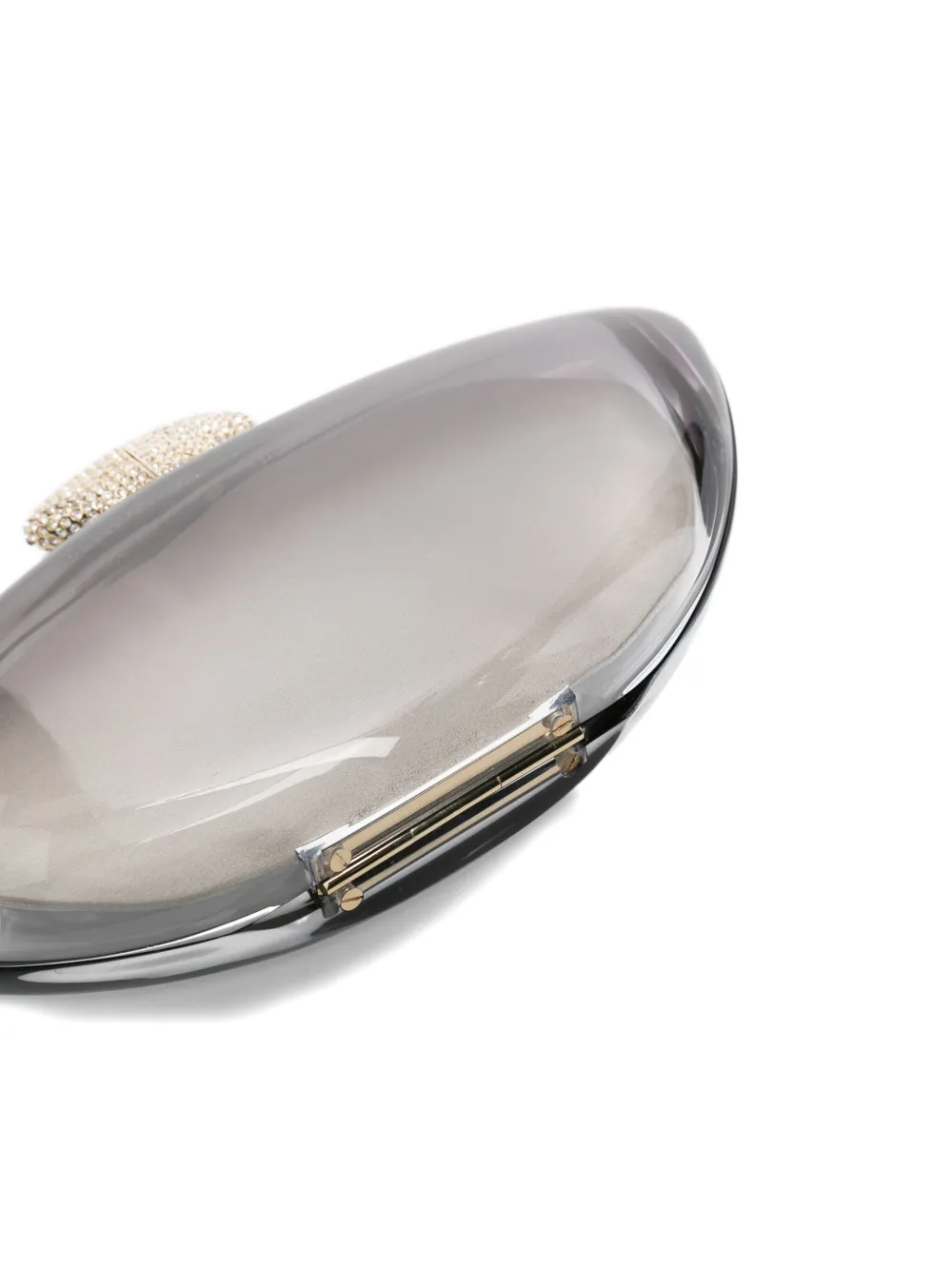 Benedetta Bruzziches Crystal-embellished Clutch Bag In Gray