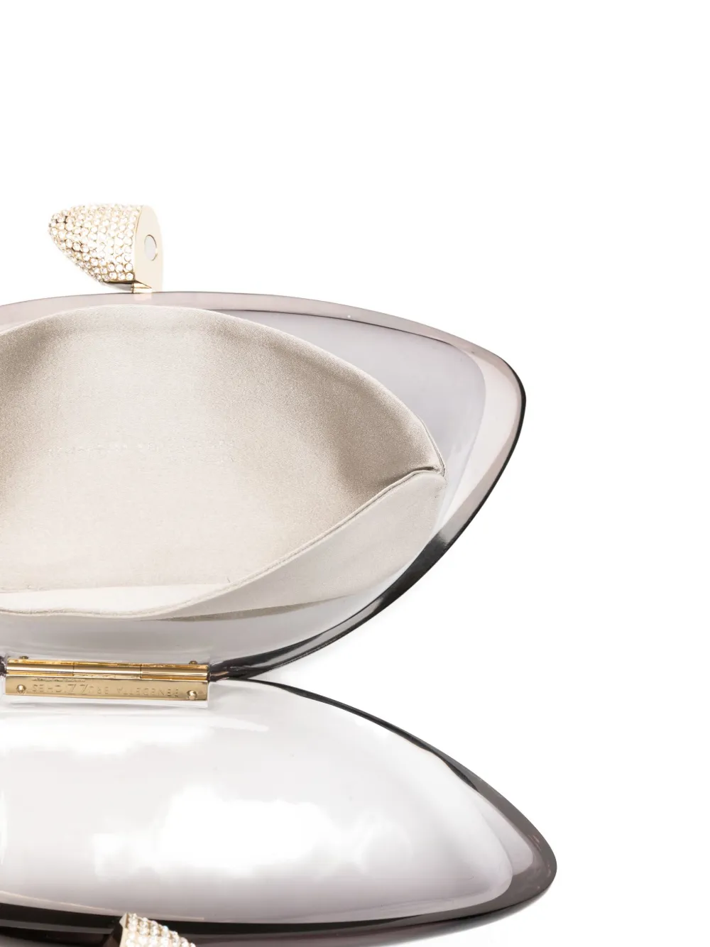 Benedetta Bruzziches Crystal-embellished Clutch Bag In Gray