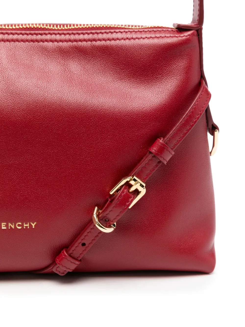 Givenchy Voyou leren mini-shopper met gespdetail Rood