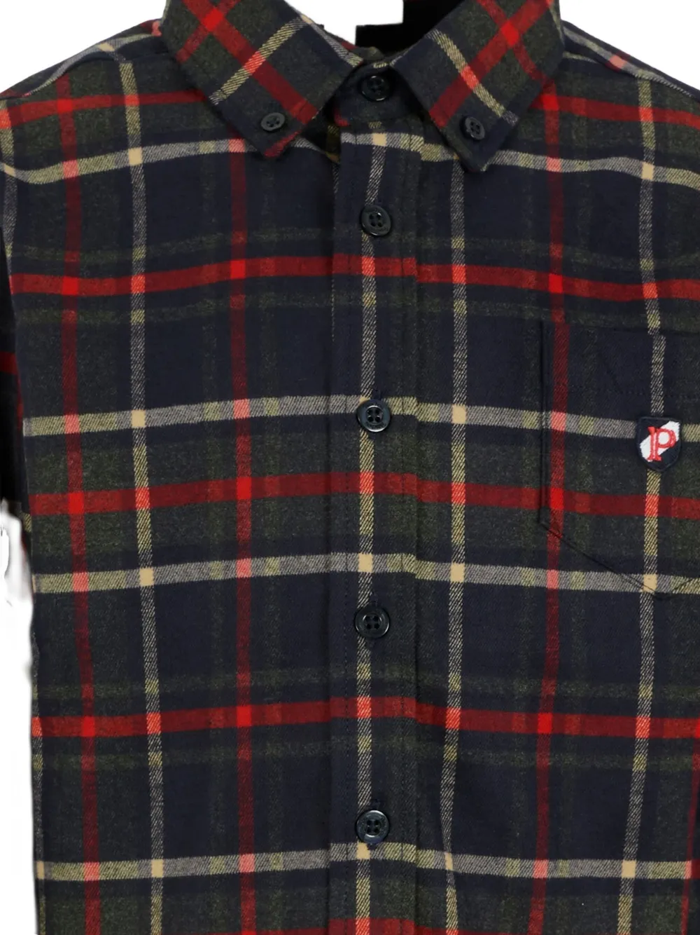 Patachou Long-sleeve Plaid Shirt In Blue