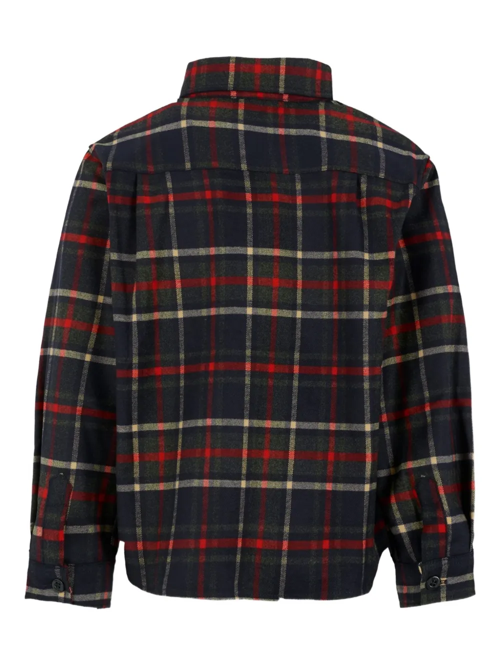 Patachou Long-sleeve Plaid Shirt In Blue