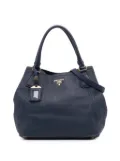 Prada Pre-Owned 2010-2025 Vitello Daino Open Convertible Tote satchel - Blue