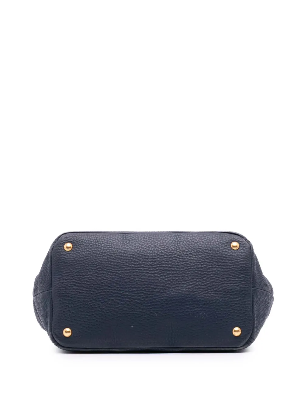 Pre-owned Prada 2010-2025 Vitello Daino Open Convertible Tote Satchel In Blue
