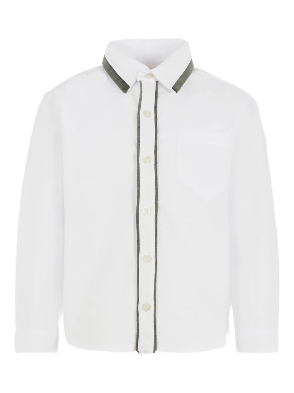 Patachou velvet-trimmed long-sleeve shirt | White | Image 1