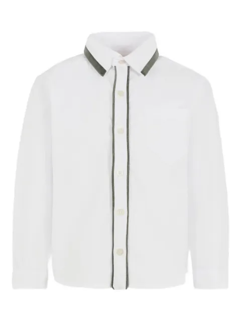 Patachou velvet-trimmed long-sleeve shirt