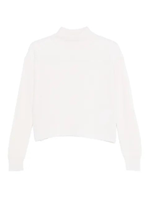 Max Mara suéter tejido de canalé con cuello alto