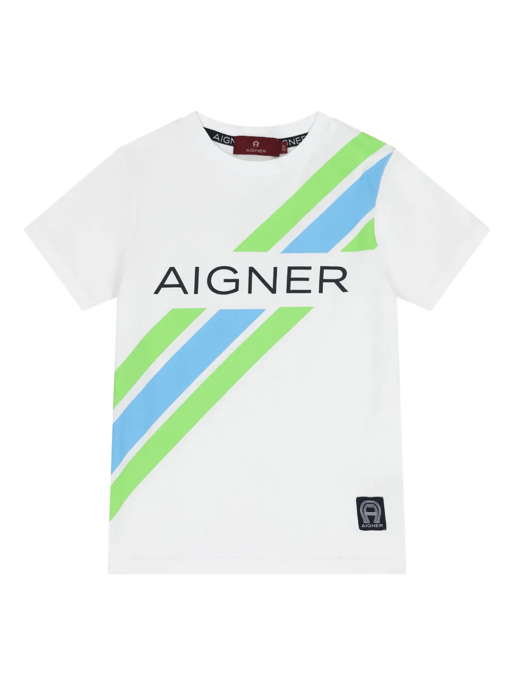 Aigner Kids stripe-detail T-shirt | White | Image 1