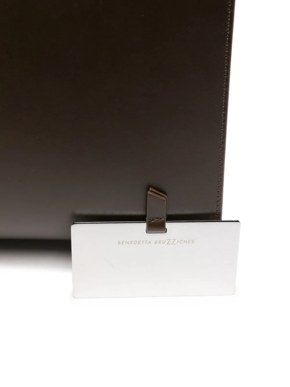 Benedetta Bruzziches Leren schoudertas met gewelfde top Bruin