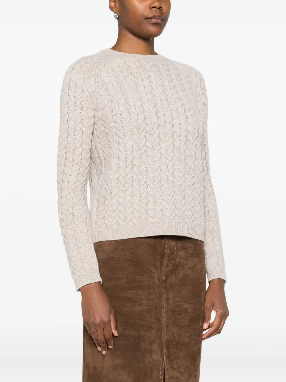 'S Max Mara ELIANE kabelgebreide trui Beige