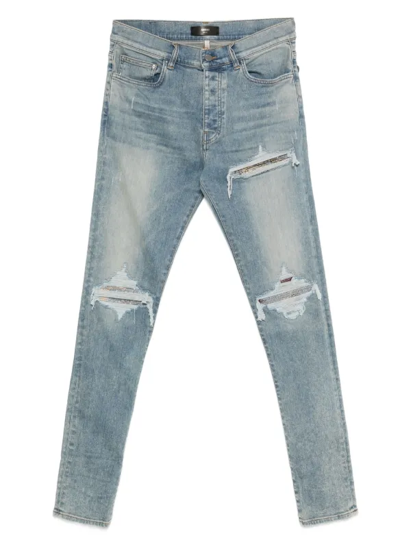 AMIRI ダメージデニム AMIRI ダメージ ジーンズ | ブルー | FARFETCH JP