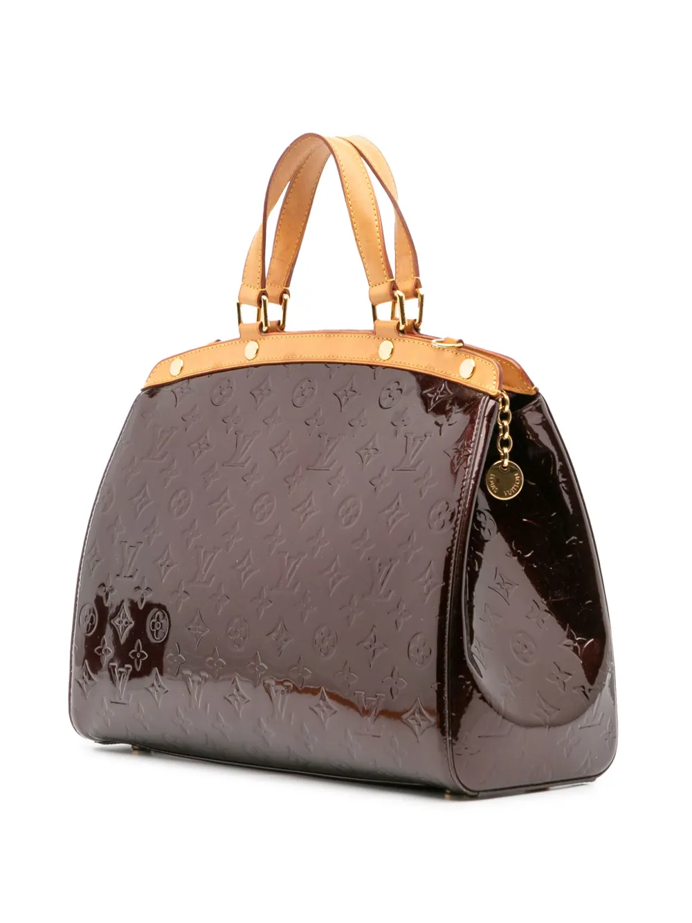Pre-owned Louis Vuitton 2012 Monogram Vernis Brea Mm Satchel In Purple