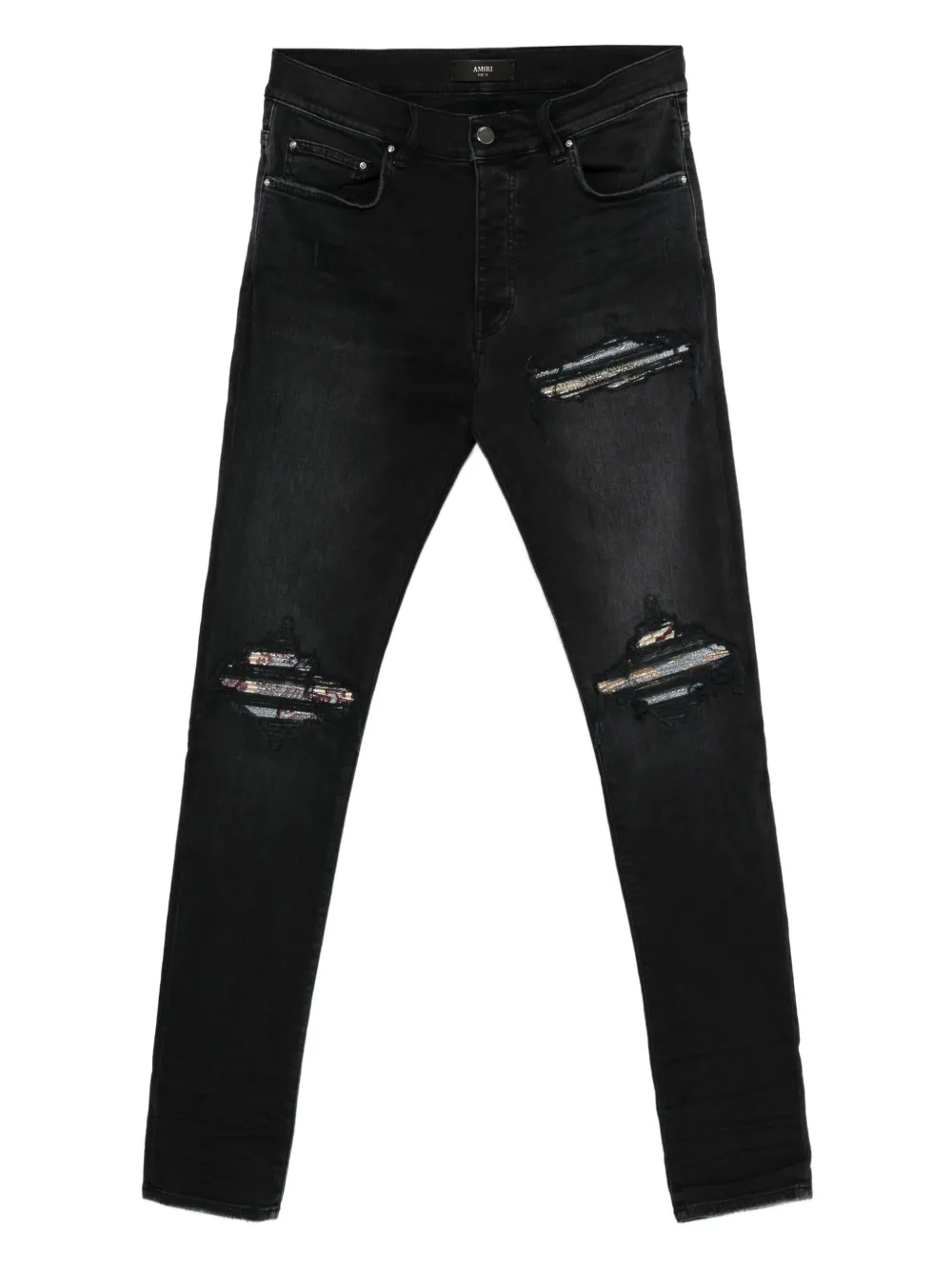 AMIRI patchwork-distressed cotton jeans | Black | Image 1