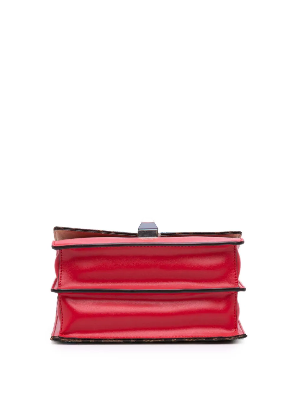 Pre-owned Fendi 2010-2025 Small Velvet Embroidered Zucca Canvas And Leather Kan I Crossbody Bag In Red