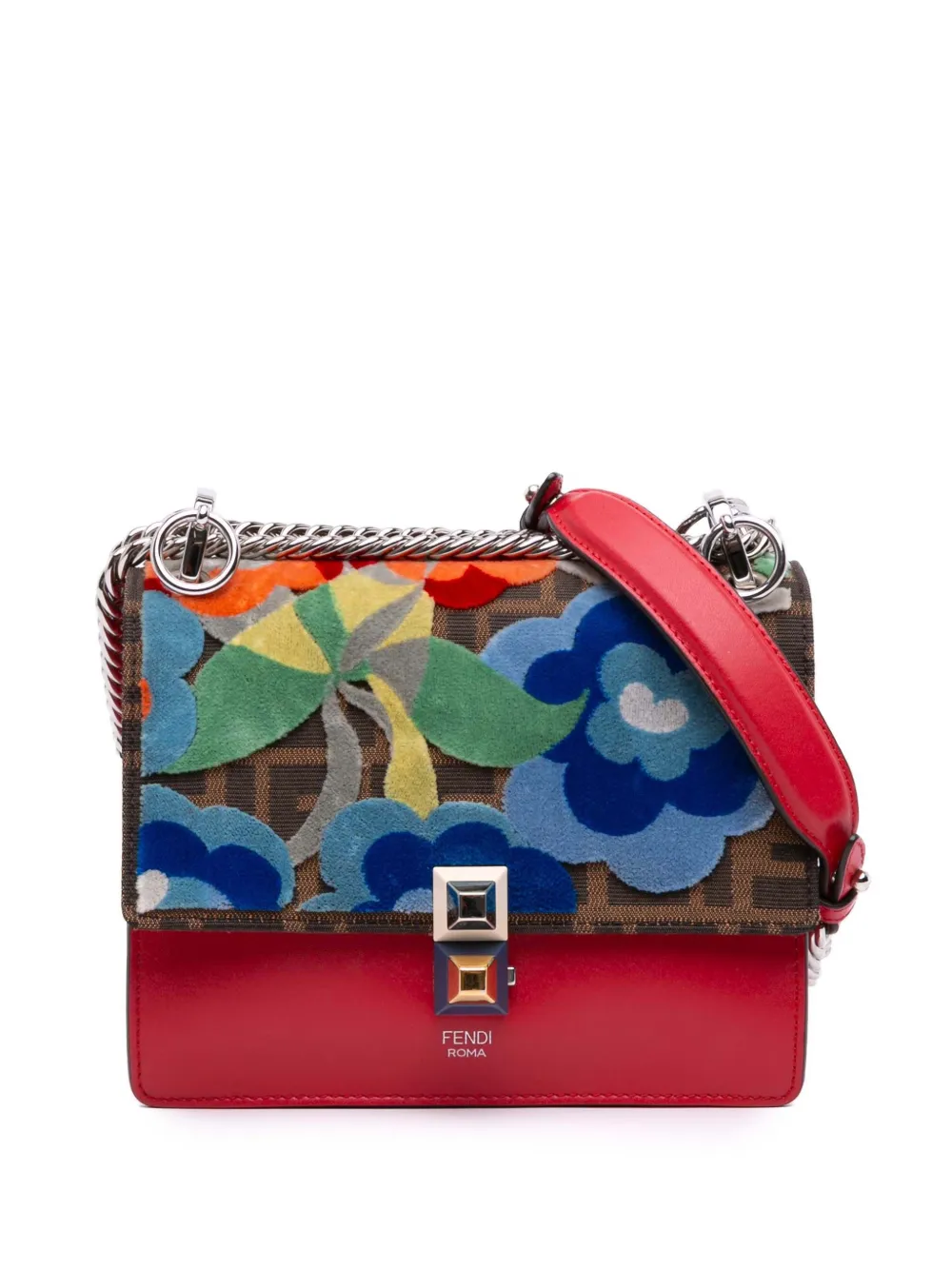 Fendi Pre-Owned 2010-2025 Small Velvet Embroidered Zucca Canvas and Fendi Pre-Owned 2010-2025 Small Velvet Embroidered Zucca Canvas and