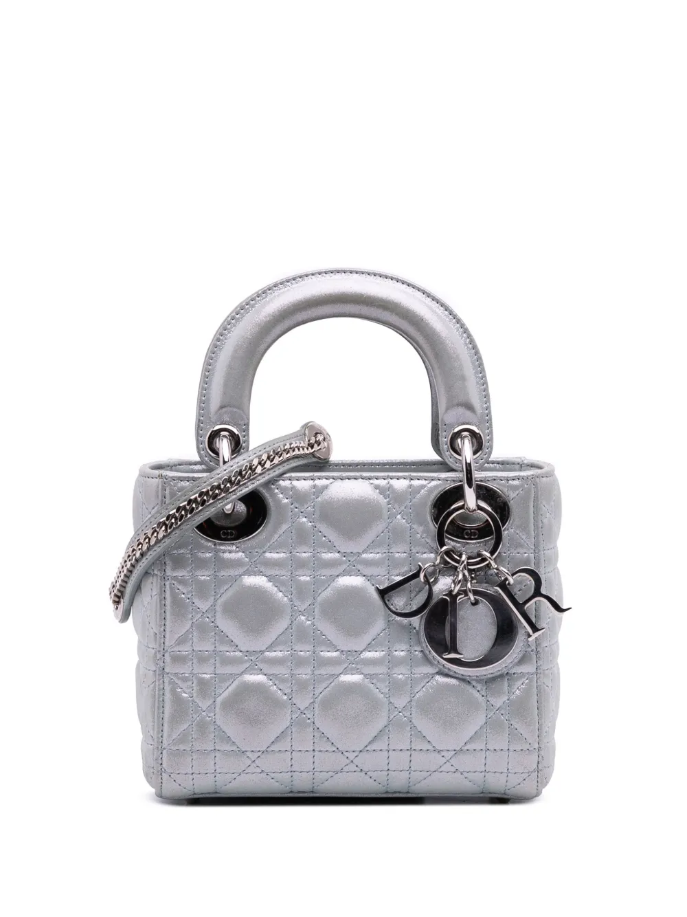Christian Dior Pre-Owned 2016 Mini Iridescent Lambskin Cannage Lady Christian Dior Pre-Owned 2016 Mini Iridescent Lambskin Cannage Lady