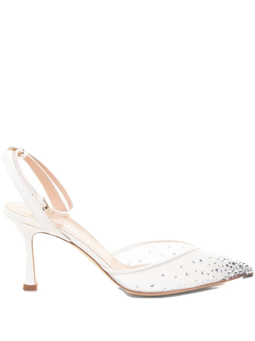 Ninalilou 70mm Mya Crystal-embellished Pumps In Neutral