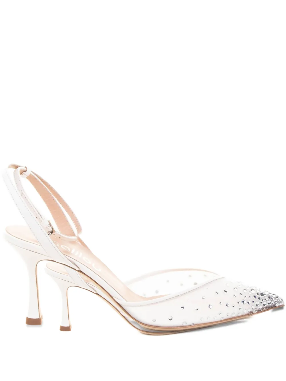 Ninalilou 70mm Mya crystal-embellished pumps - ホワイト Ninalilou 70mm Mya crystal-embellished pumps - ホワイト