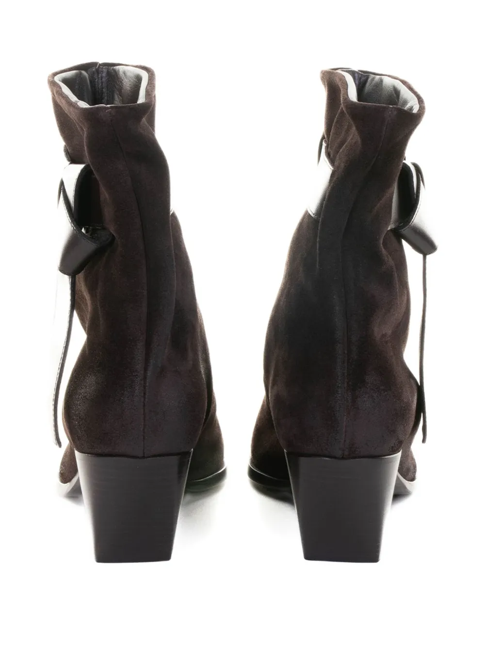 Elena Iachi 60 mm suède laarzen met Western-stijl en gespdetail Bruin