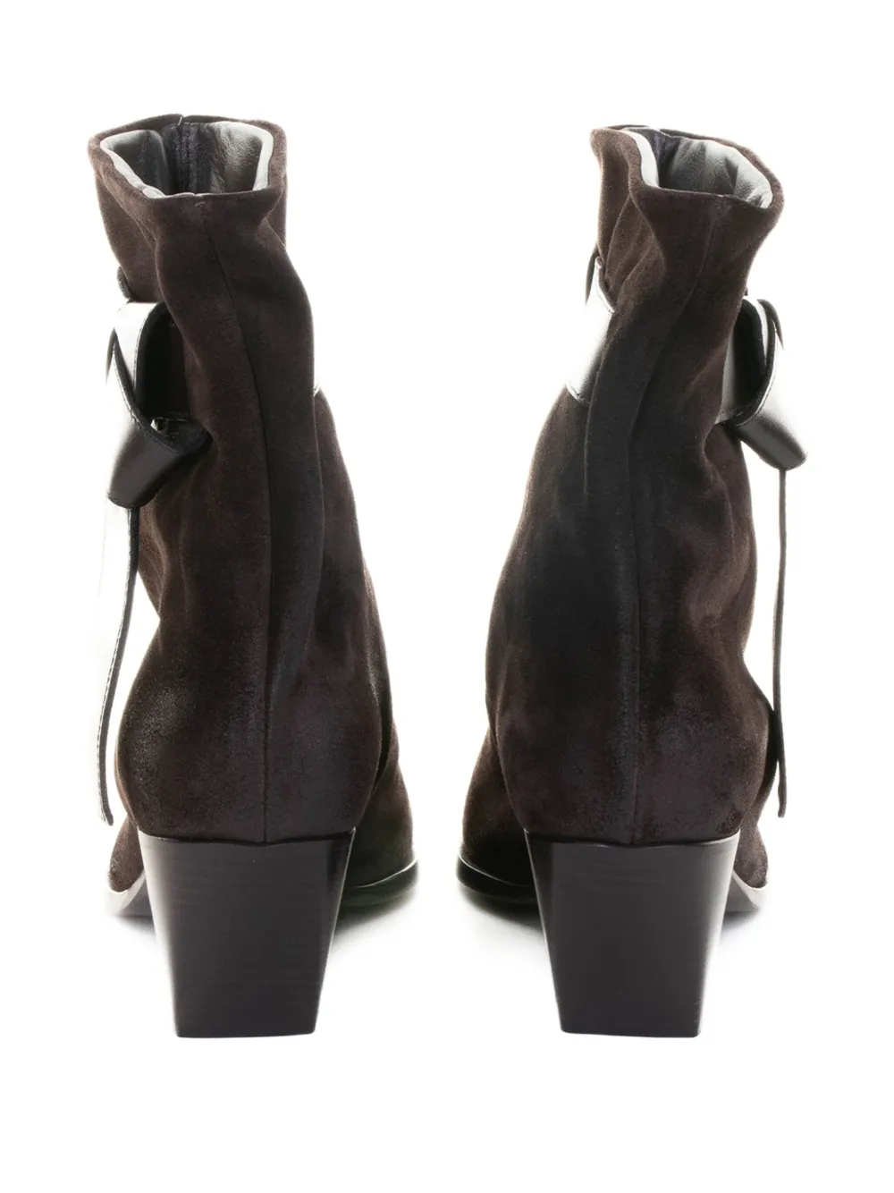 Elena Iachi 60mm buckle-detail suede cowboy boots Brown