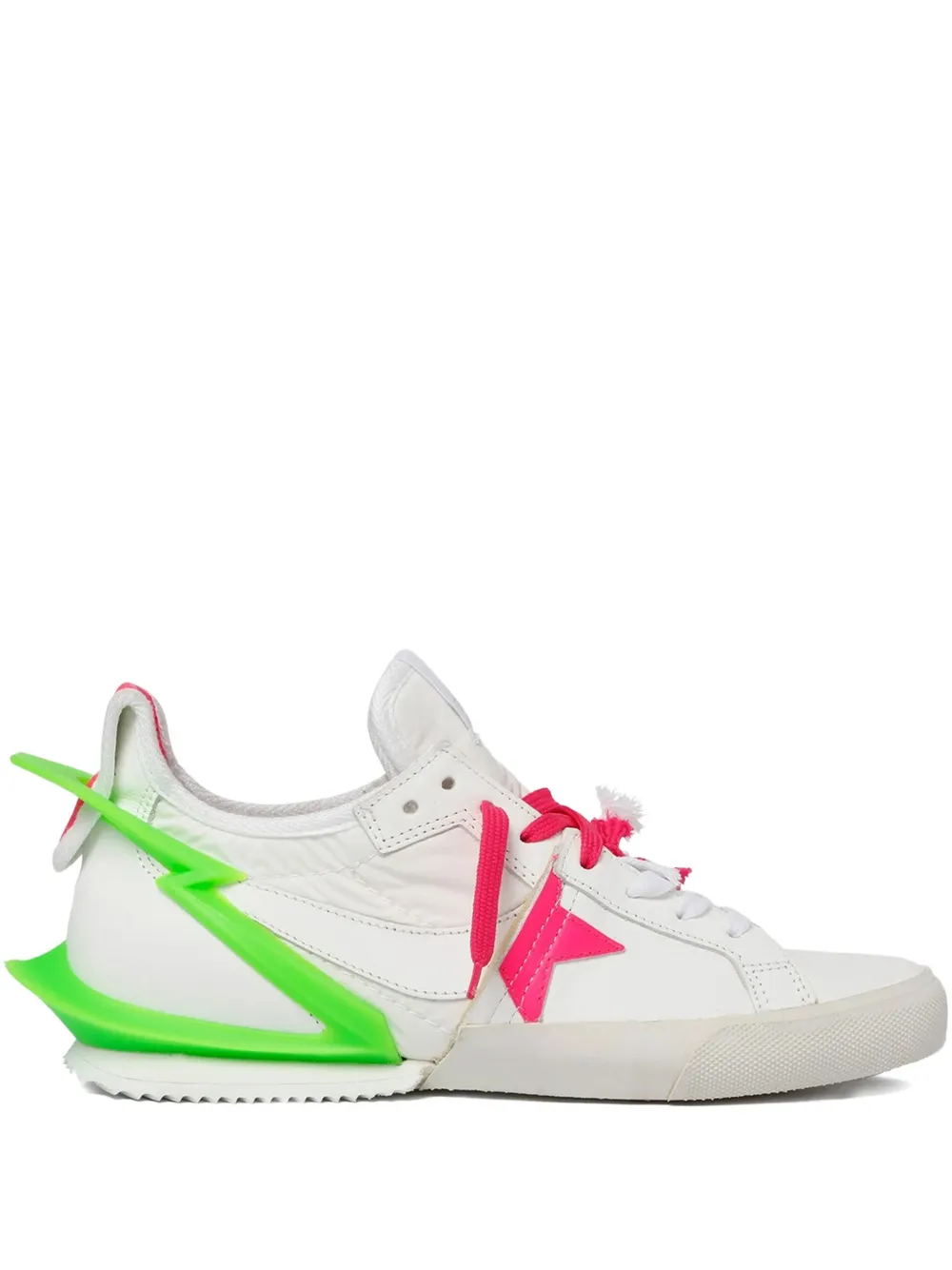 Paul Easterlin Lightning-bolt Detail Sneakers In White