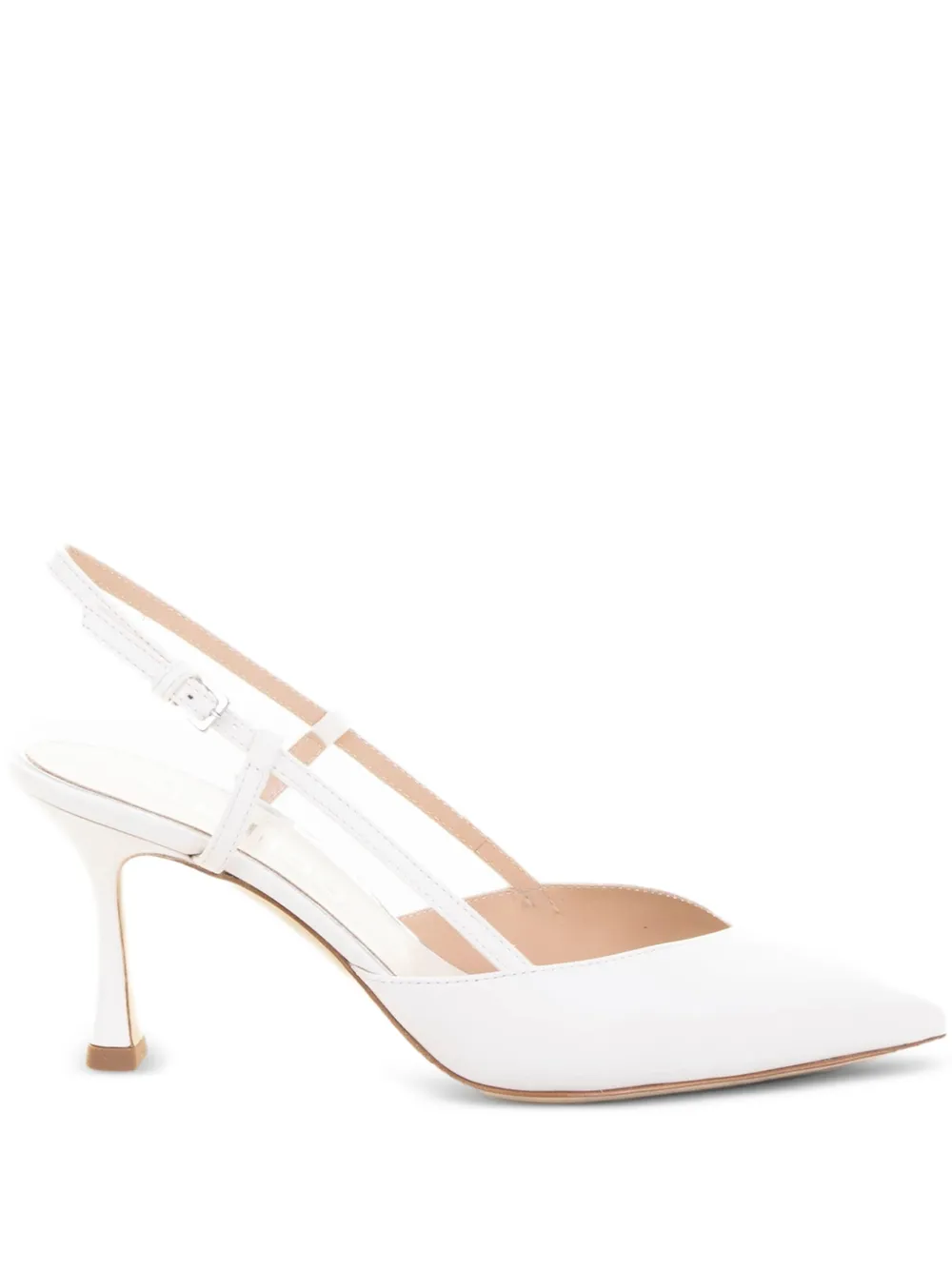 Ninalilou 70mm Mya slingback leather pumps White