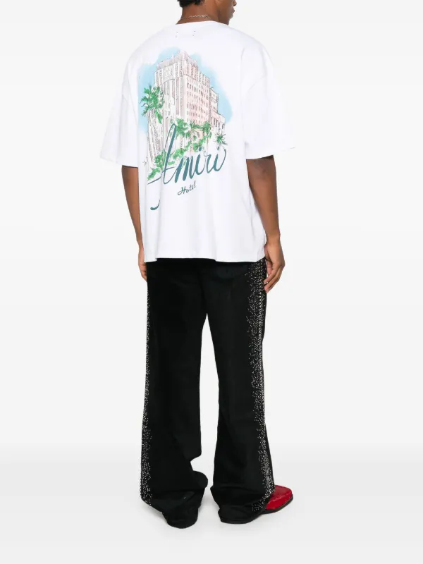 AMIRI graphic-print Drawstring T-shirt | White | FARFETCH