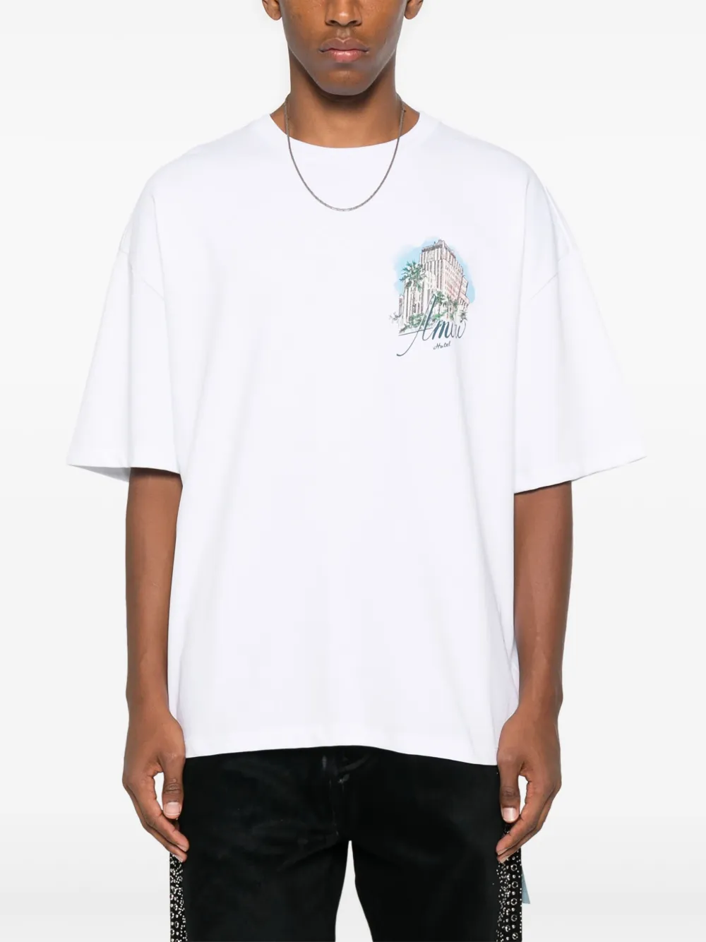 Amiri Graphic-print Drawstring T-shirt In White