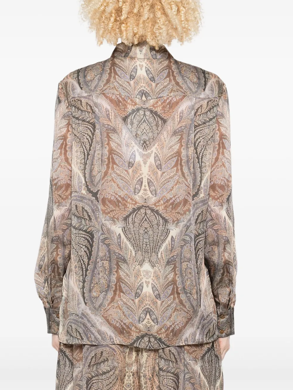 ZIMMERMANN Blouse met paisley-print en knopen Beige