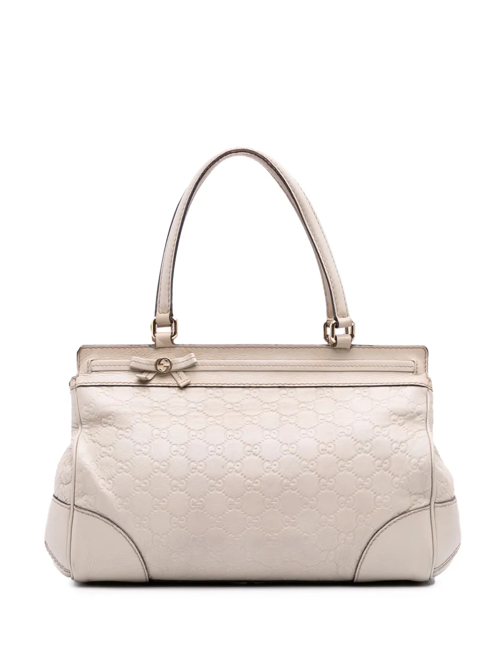 Gucci Pre-Owned 2016-2025 Guccissima Mayfair tote bag - ホワイト Gucci Pre-Owned 2016-2025 Guccissima Mayfair tote bag - ホワイト