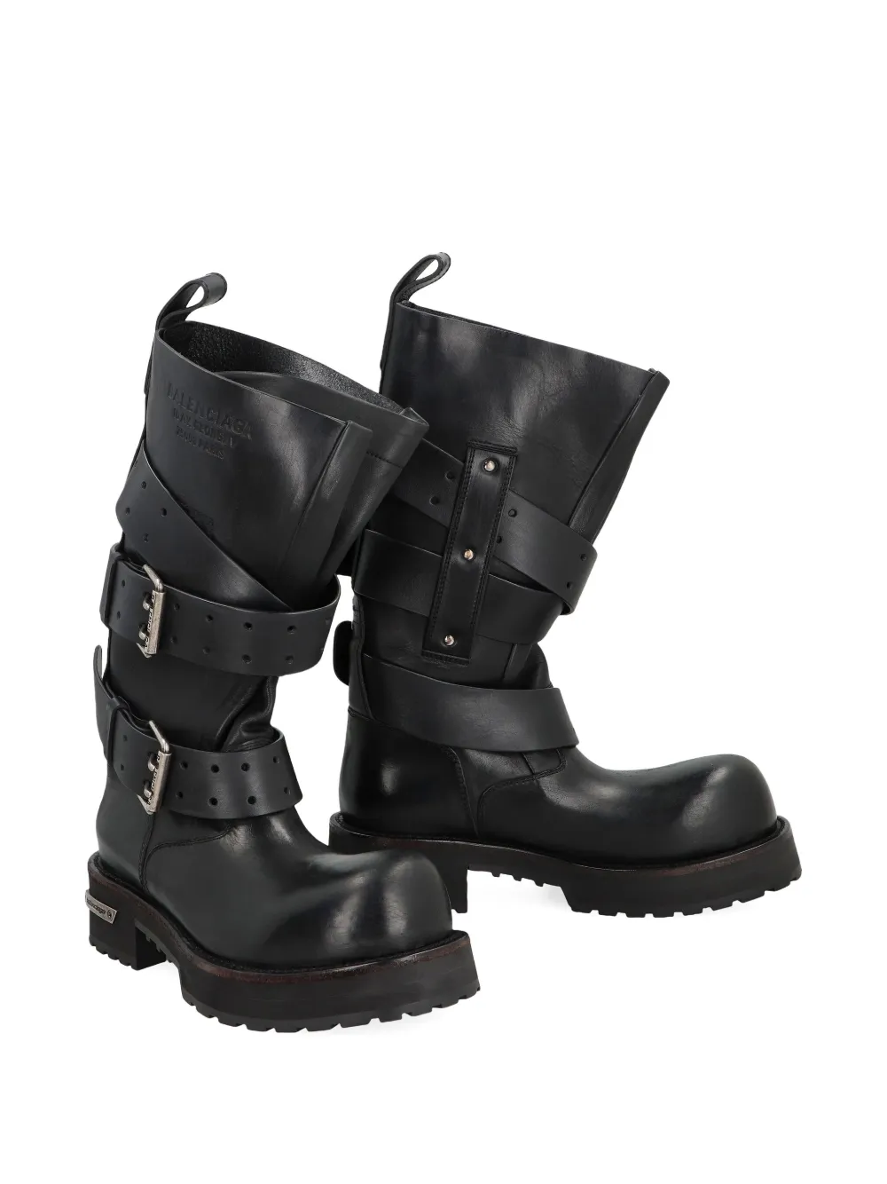 Balenciaga Venom buckle-strap high boots Black