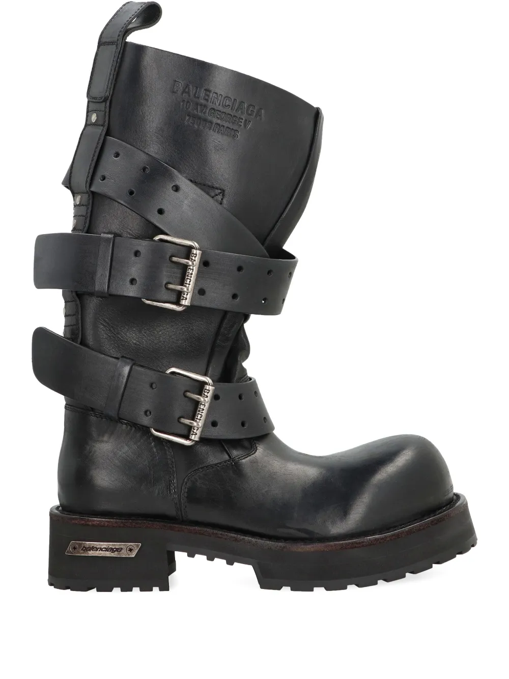Balenciaga Venom buckle-strap high boots Black