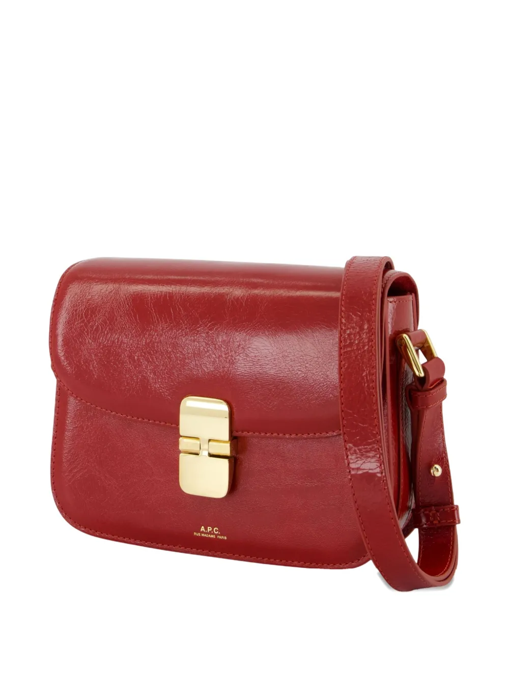 Apc Small Grace Flap Magnetic-clasp Cross-body Bag In Red