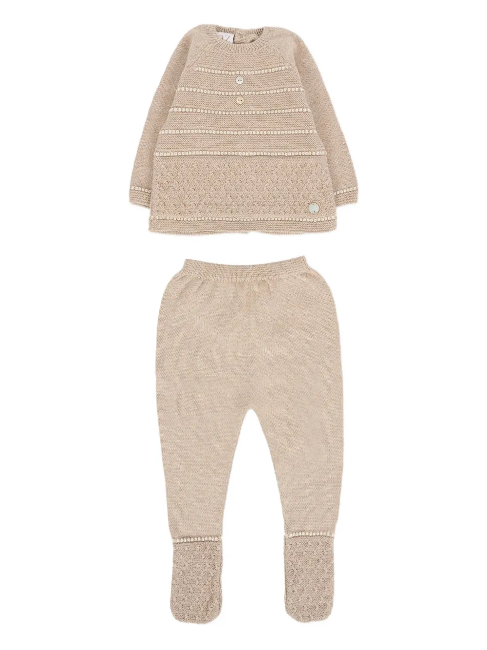 Paz Rodriguez embellished knitted trousers set | Neutrals | Image 1