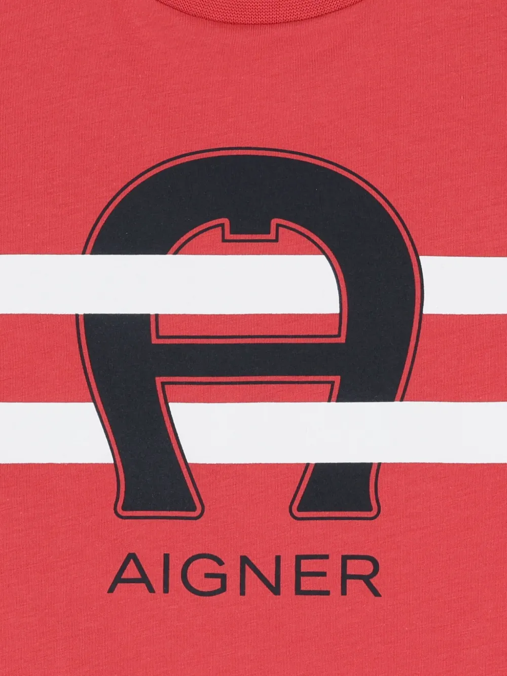Aigner Kids T-shirt met hoefijzer-logo Rood