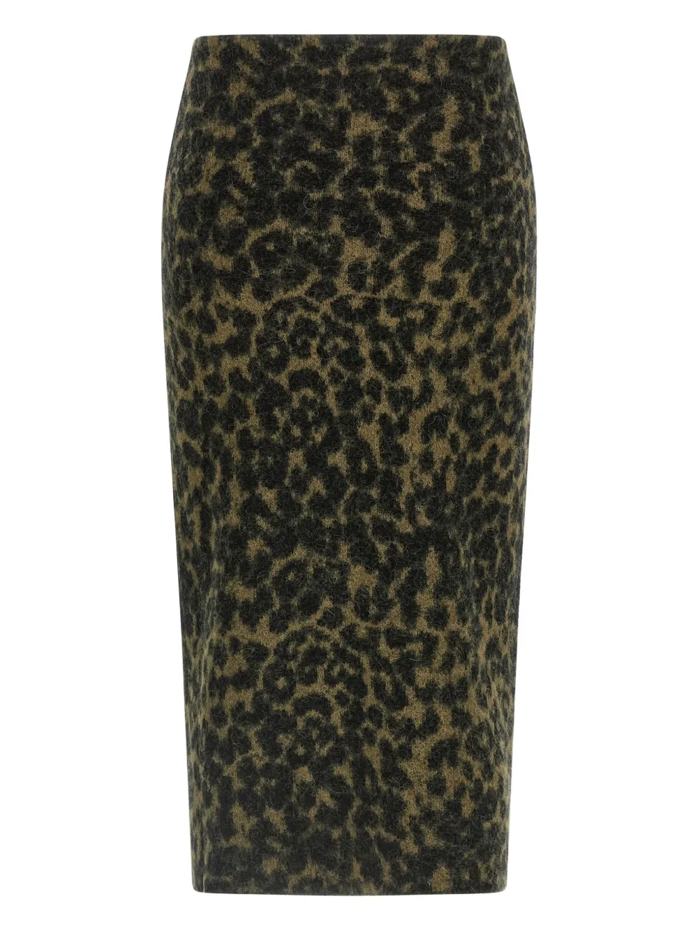 Nude animal-print elastic-waistband skirt - Groen
