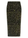 Nude animal-print elastic-waistband skirt - Green