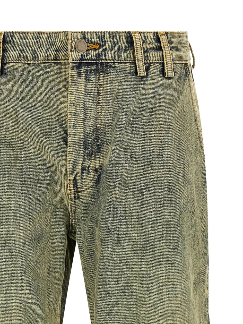 Entire Studios Cuff Surface Wave Jeans Yellow In Yellow