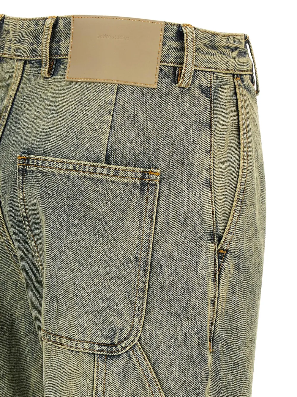 Entire Studios Cuff Surface Wave Jeans Yellow In Yellow