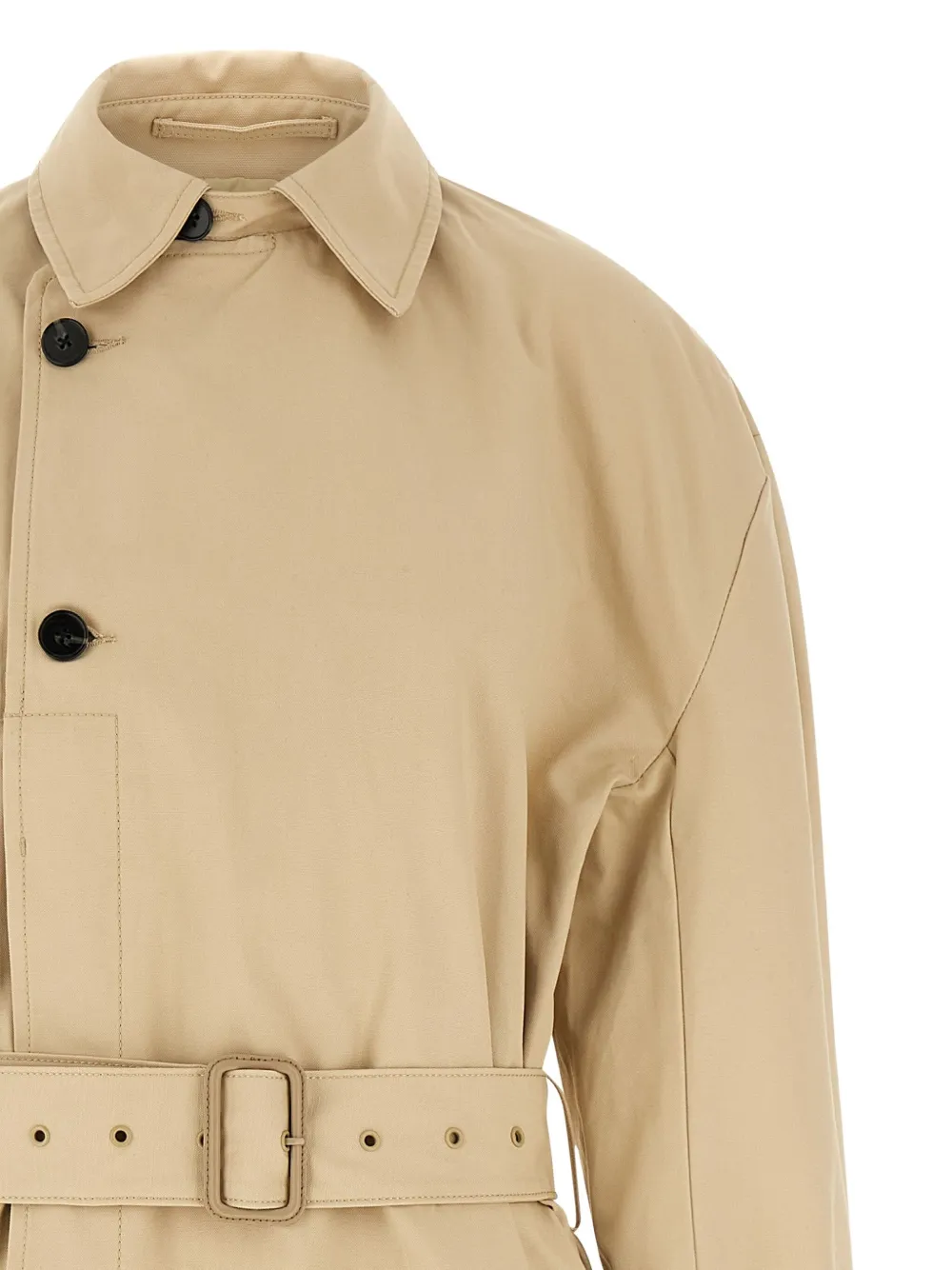 Entire Studios Button Closure Cotton Canvas Trench Coat In Neutral