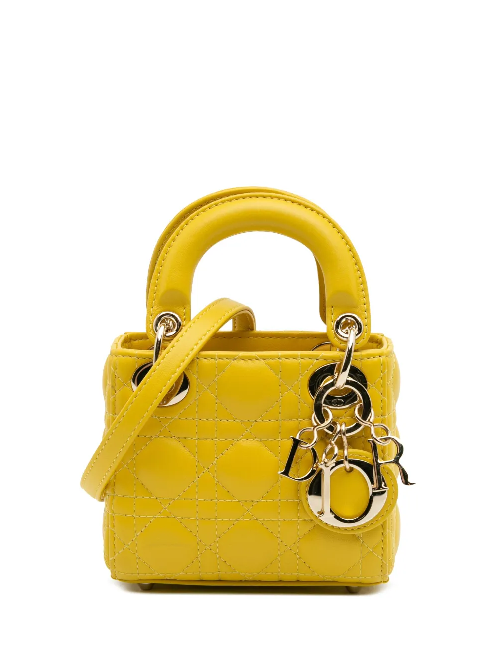 Christian Dior Pre-Owned 2022 Micro Lambskin Cannage Lady Dior satchel Christian Dior Pre-Owned 2022 Micro Lambskin Cannage Lady Dior satchel