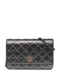 CHANEL Pre-Owned 2013-2014 Quilted Iridescent Lambskin Tartan Button Wallet On Chain crossbody bag - Silver