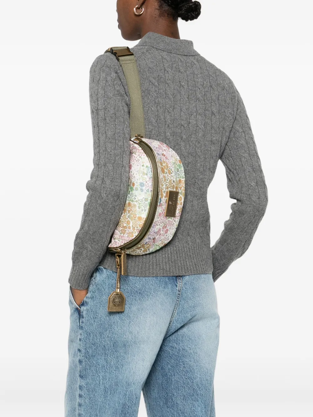 Kurt Geiger London floral-print zip belt bag - Groen