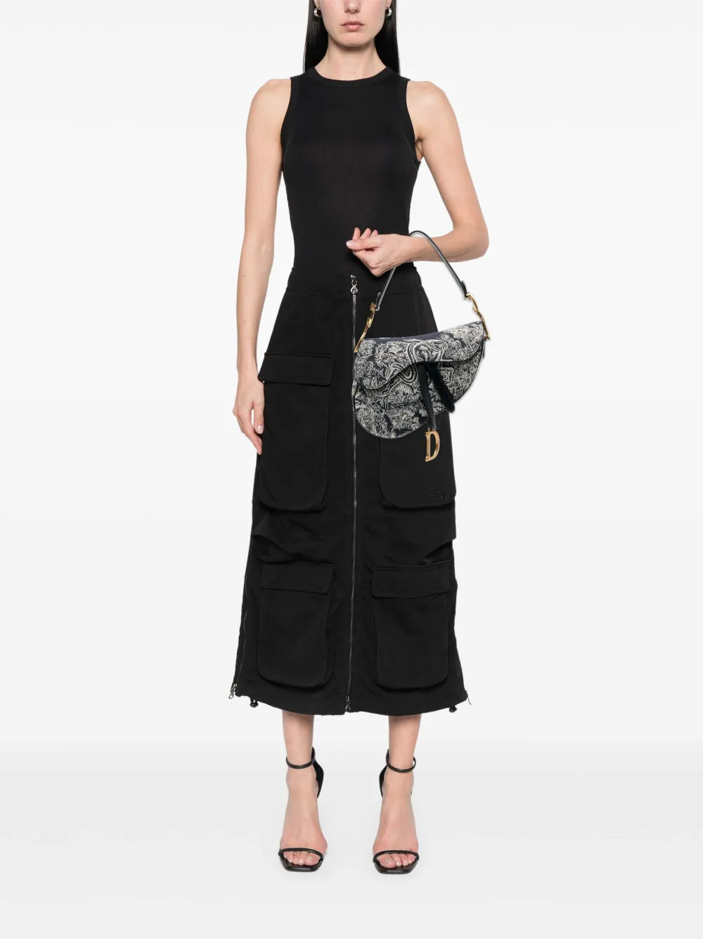 Christian Dior Pre-Owned сумка на плечо Canvas Reverse Embroidered Toile De Jouy Saddle Bag (2021 год) | Архивные коллекции | Image 2