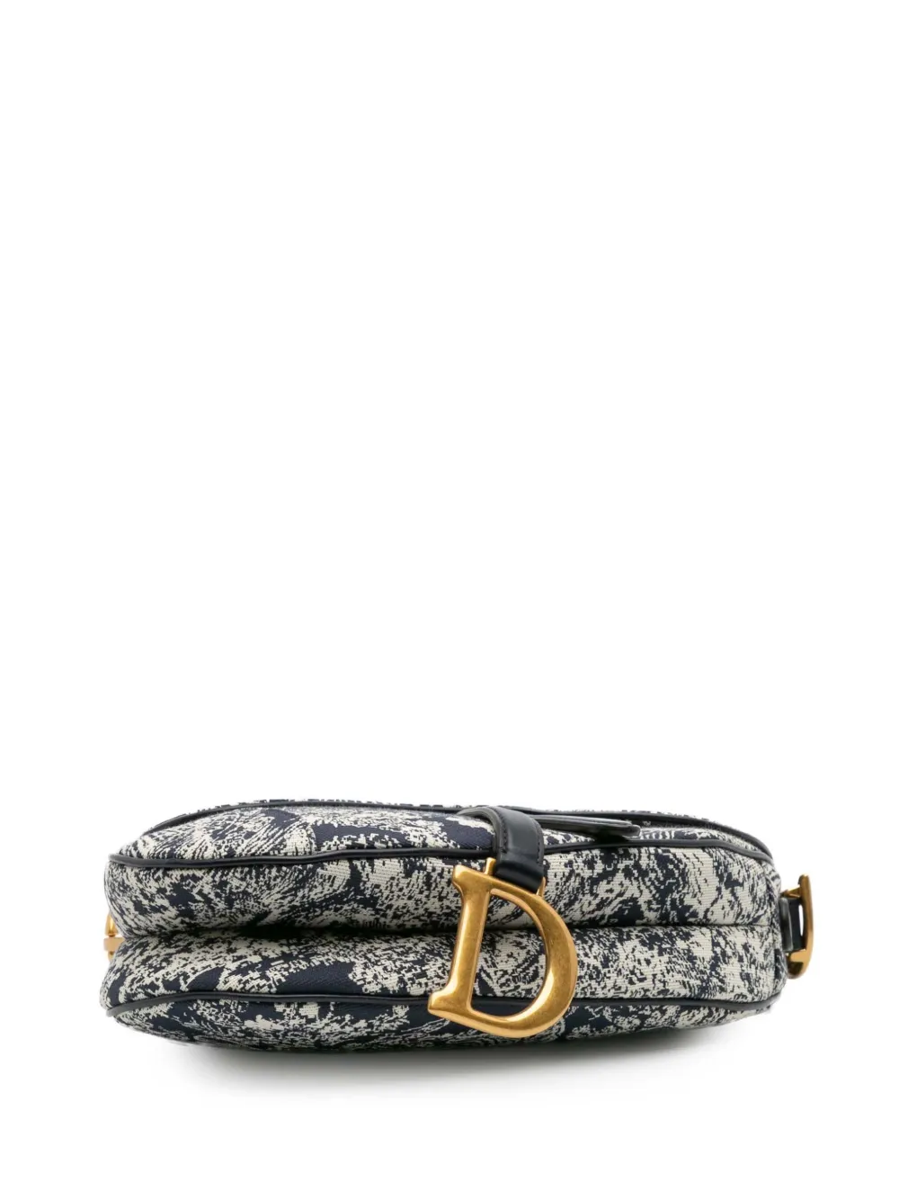 Pre-owned Dior 2021 Canvas Reverse Embroidered Toile De Jouy Saddle Bag Shoulder Bag In Blue
