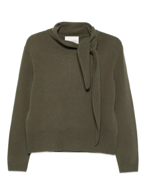 Closed tie-neck sweater