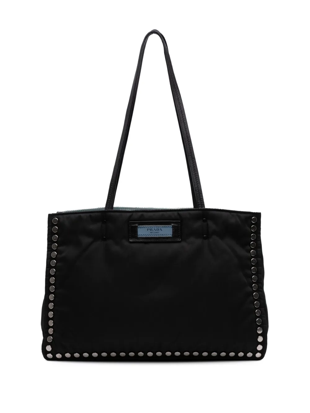 Prada Pre-Owned 2000-2025 Tessuto Studded Etiquette tote bag - ブラック Prada Pre-Owned 2000-2025 Tessuto Studded Etiquette tote bag - ブラック