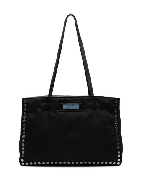 Prada Pre-Owned 2000-2025 Tessuto Studded Etiquette tote bag