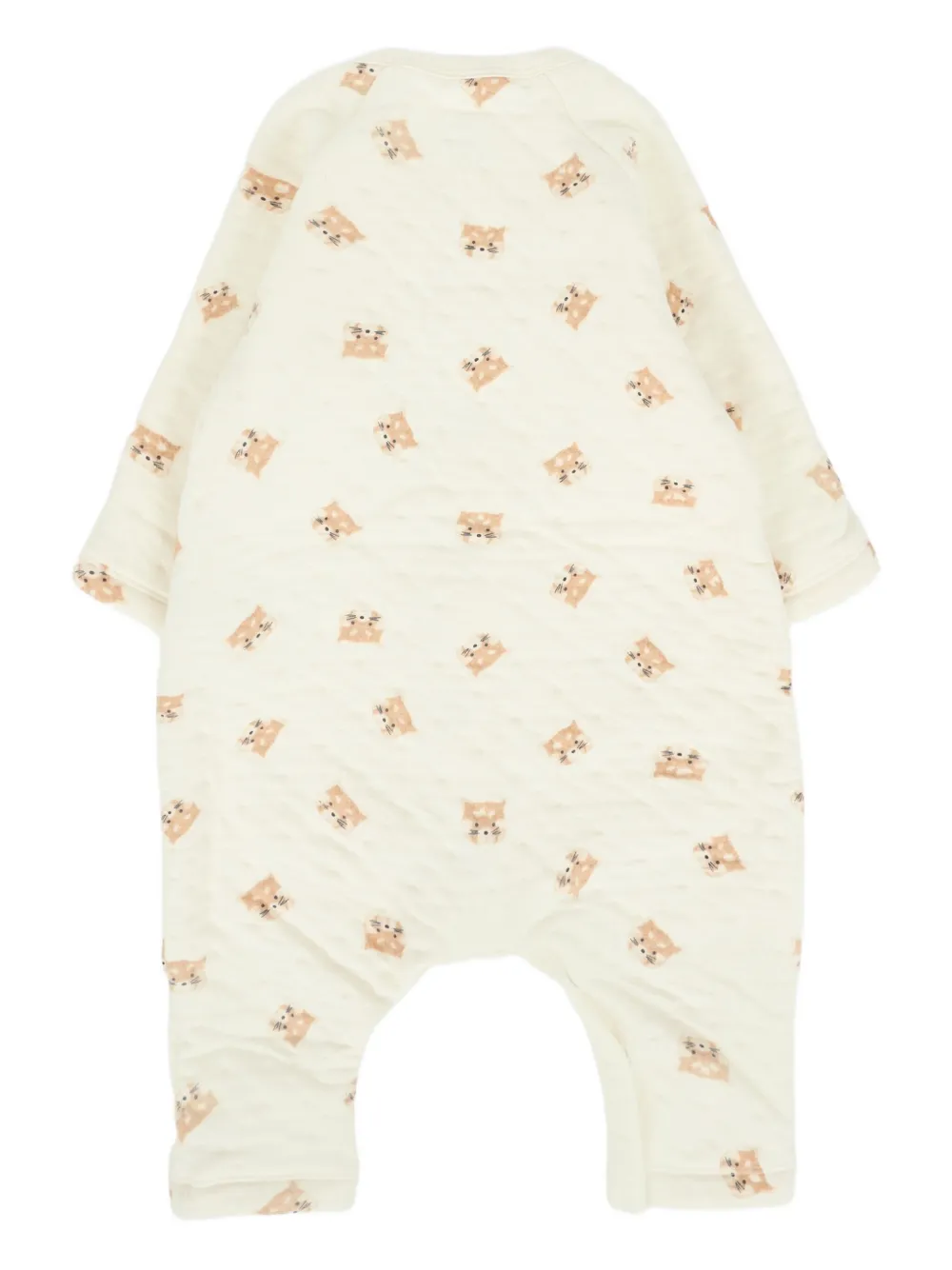 Petit Bateau Gewatteerde romper met pandaprint - Beige